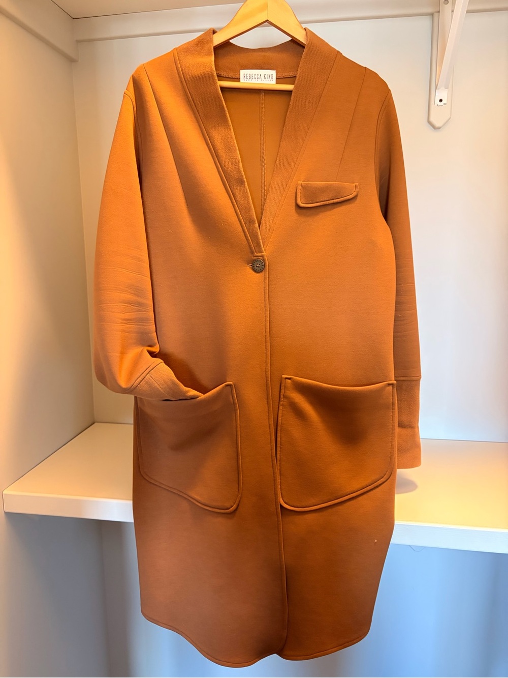 Rebecca King camel Single-Button Coatigan